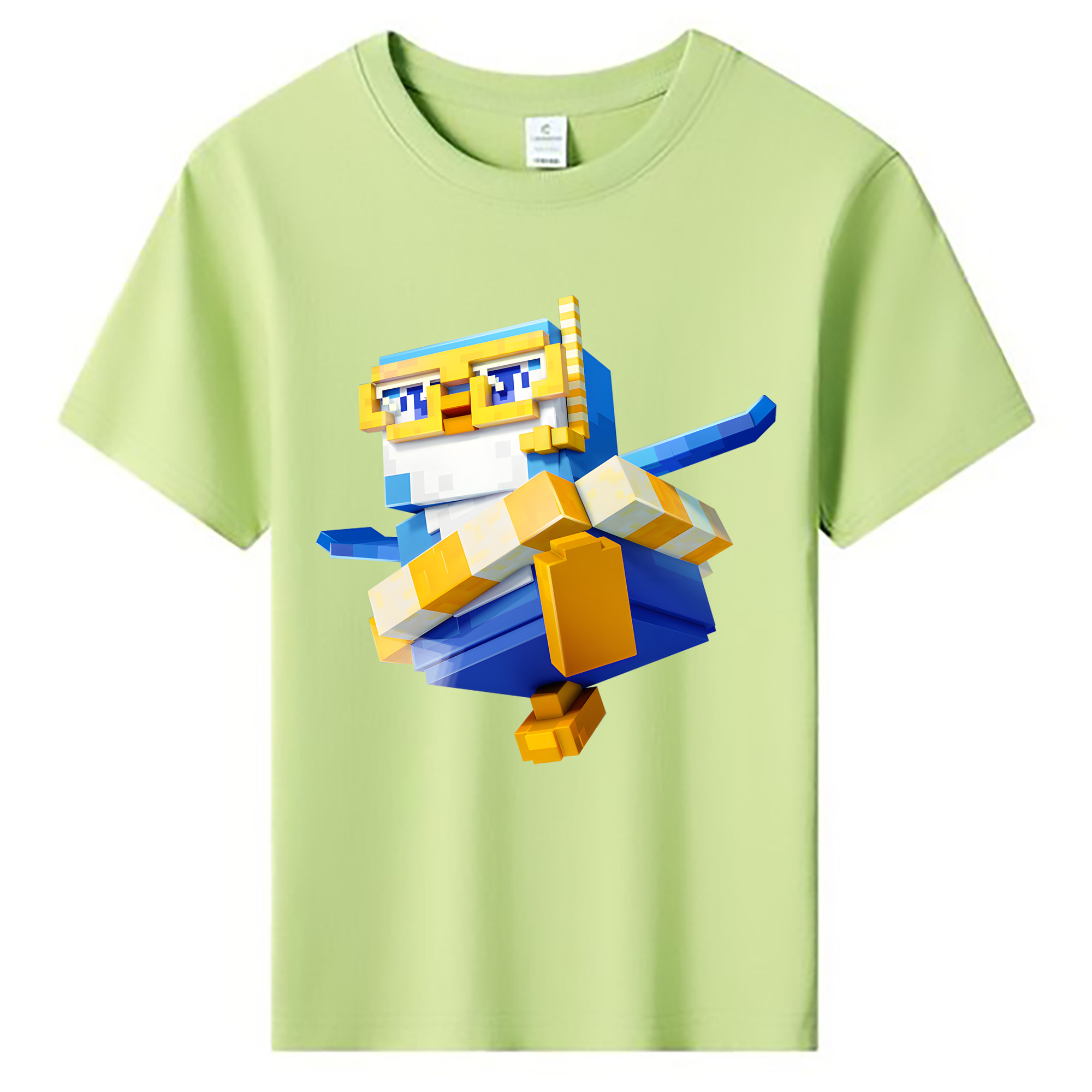 （画像用） マインクラフト ブロックの世界 Minecraft MC Block world 綿100％キッズTシャツ（フロントプリント）